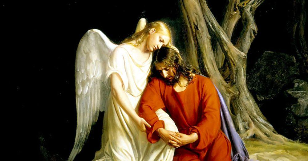 Agony in the garden: "Gethsemane" by Carl Bloch, public domain, cropped.