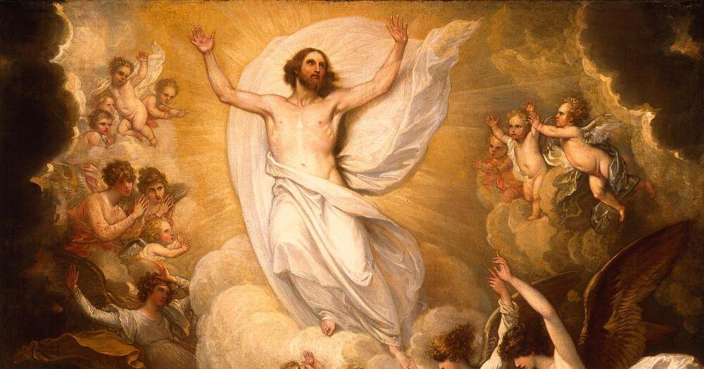 "The Ascension" by Benjamin West, public domain, cropped.