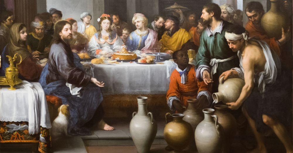 "The Marriage Feast at Cana" by Murillo, public domain, cropped.